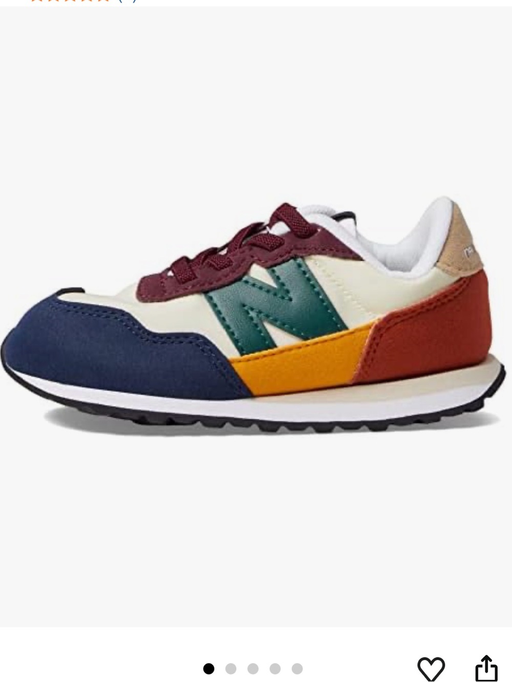 New Balance Boys 237 Bungee Lace Shoes Navy, Burgundy & Green Retro Runner